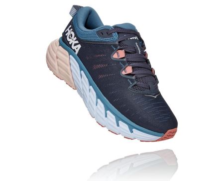 Hoka Gaviota 3 Road - Tenis Corrida Estrada Mulher Azuis / Rosa | PT-mdNg56q